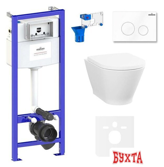 Унитаз подвесной Lavinia Boho Relfix Elegant Rimless 7 в 1 87561092 (белый пластик)