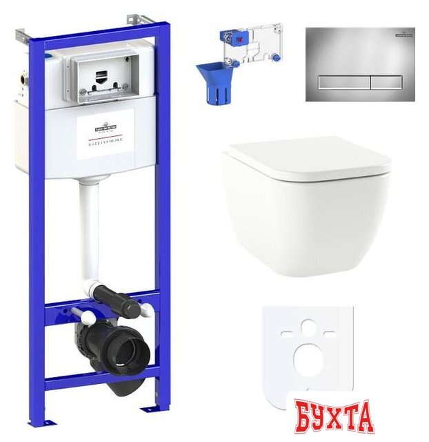 Унитаз подвесной Lavinia Boho Relfix One Compacto 7 в 1 87040062 (хром пластик)