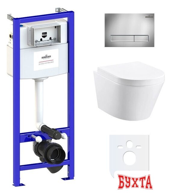 Унитаз подвесной Lavinia Boho Biore Compacto Rimless 6 в 1 77040086 (хром пластик)