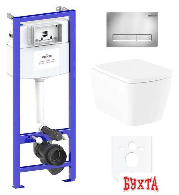 Унитаз подвесной Lavinia Boho Relfix Aveo Rimless 6 в 1 77040122 (хром пластик)