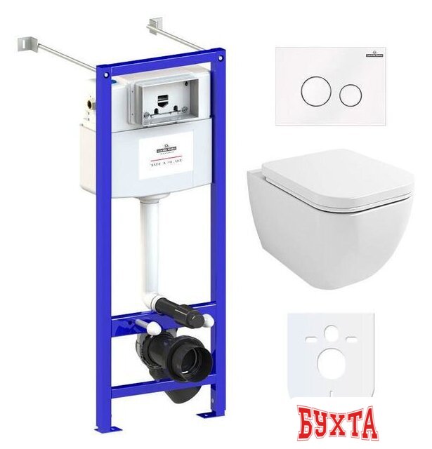 Унитаз подвесной Lavinia Boho Relfix One Compacto 6 в 1 77050155 (белое стекло)