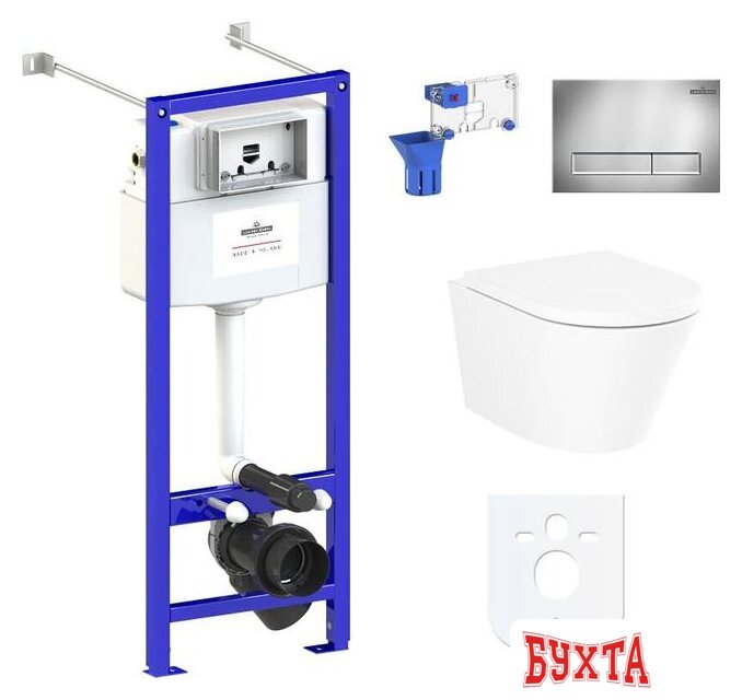 Унитаз подвесной Lavinia Boho Biore Compacto Rimless 7 в 1 87050170 (хром пластик)