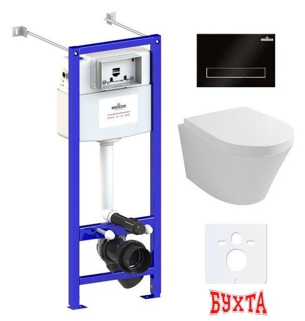 Унитаз подвесной Lavinia Boho Relfix Biore Rimless 6 в 1 77050184 (черный пластик)