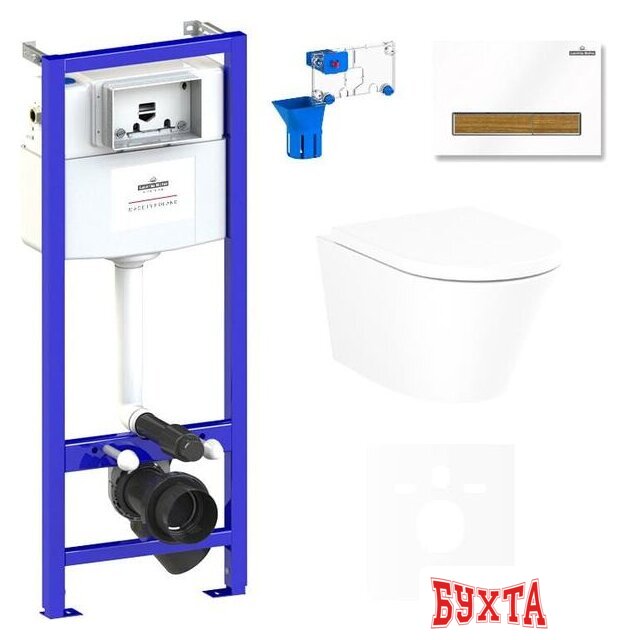 Унитаз подвесной Lavinia Boho Relfix Biore Compacto Rimless 7 в 1 75110159 (белый пластик)