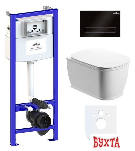 Унитаз подвесной Lavinia Boho Relfix Bell Pro Rimless 6 в 1 77040040 (черный пластик)