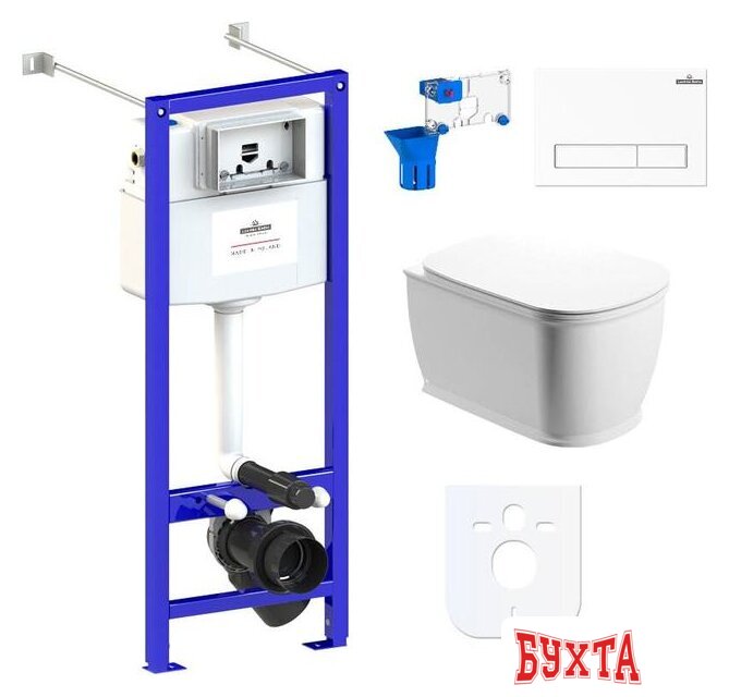 Унитаз подвесной Lavinia Boho Relfix Bell Pro Rimless 7 в 1 87050121 (белый пластик)