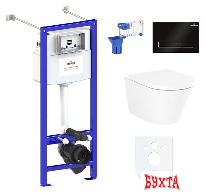 Унитаз подвесной Lavinia Boho Biore Compacto Rimless 7 в 1 87050172 (черный пластик)