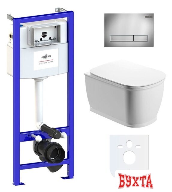 Унитаз подвесной Lavinia Boho Relfix Bell Pro Rimless 6 в 1 77040038 (хром пластик)