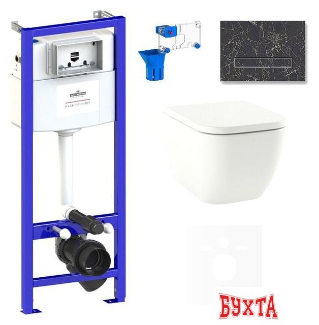 Унитаз подвесной Lavinia Boho Relfix One Compacto 7 в 1 75110099 (greek black иск. камень)