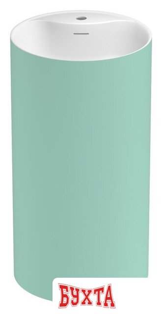Умывальник Wellsee Chalice Perfection 230627000 (отдельностоящий, с отверстием под смеситель, цвет матовый светло-зеленый/глянцевый белый)