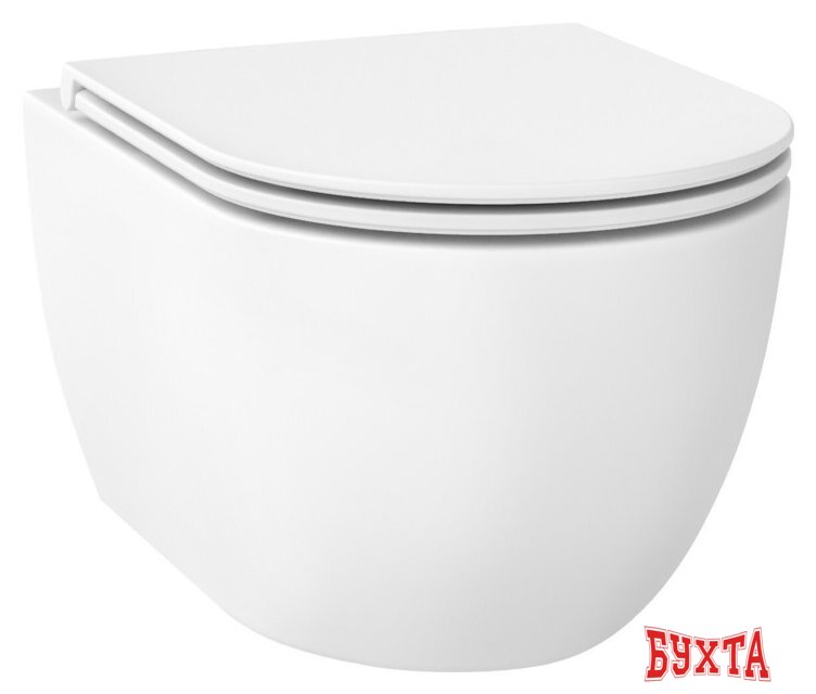 Унитаз подвесной Wellsee Chalice Perfection RimFree 182608001 (чаша, пневмокрышка, матовый белый)