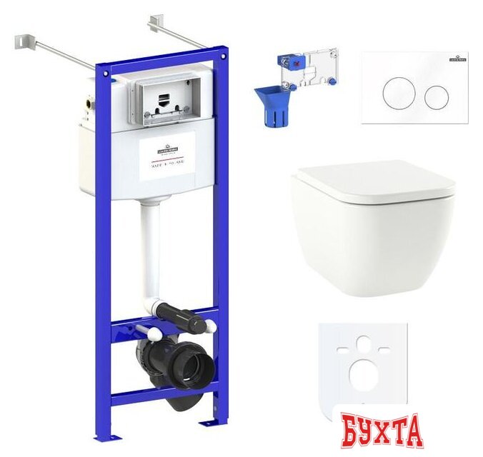 Унитаз подвесной Lavinia Boho Relfix One Rimless 7 в 1 87050161 (белый пластик)