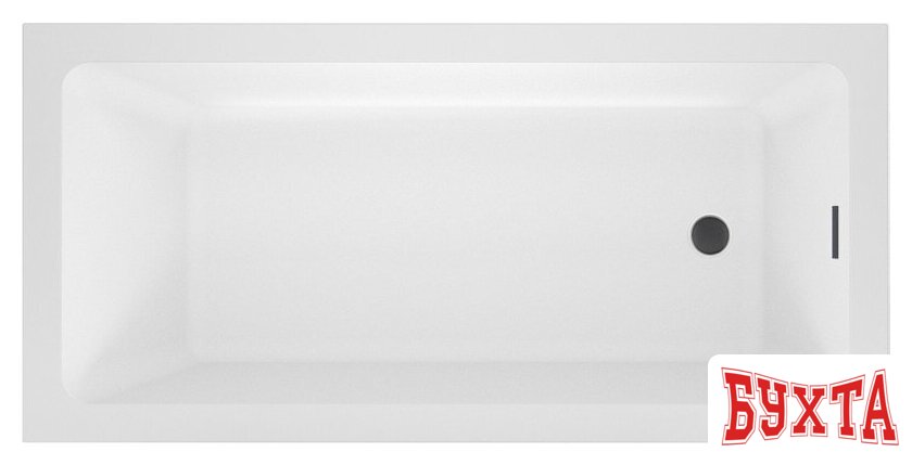 Ванна Wellsee FreeDom 2.0 150x80 23300103R (встраиваемая ванна белый глянец, сифон-автомат матовый черный)