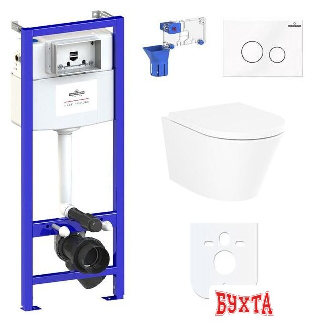 Унитаз подвесной Lavinia Boho Biore Compacto Rimless 7 в 1 87040095 (белое стекло)