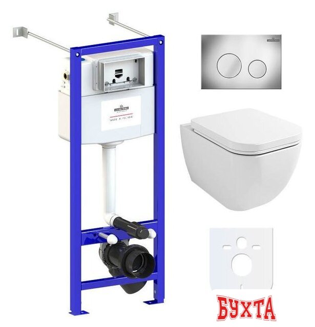 Унитаз подвесной Lavinia Boho Relfix One Rimless 6 в 1 77050162 (хром пластик)