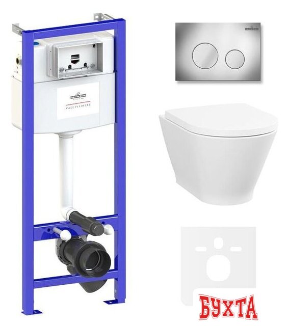 Унитаз подвесной Lavinia Boho Relfix Elegant Rimless 6 в 1 87561064 (хром пластик)