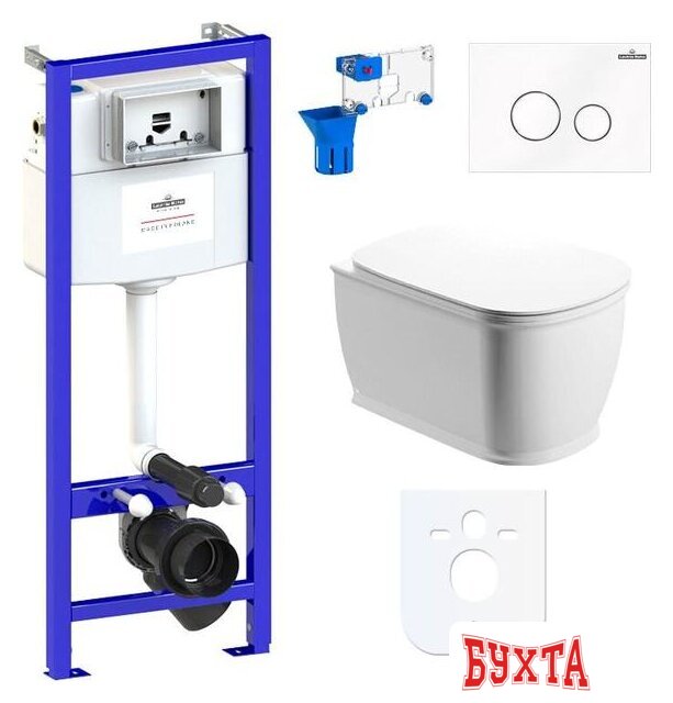 Унитаз подвесной Lavinia Boho Relfix Bell Pro Rimless 7 в 1 87040047 (белое стекло)