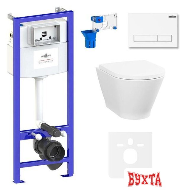 Унитаз подвесной Lavinia Boho Relfix Elegant Rimless 7 в 1 87561088 (белый пластик)