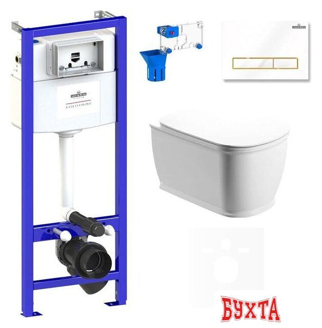 Унитаз подвесной Lavinia Boho Relfix Bell Pro Rimless 7 в 1 75110028 (белый пластик)