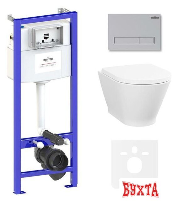 Унитаз подвесной Lavinia Boho Relfix Elegant Rimless 6 в 1 87561061 (матовый хром пластик)