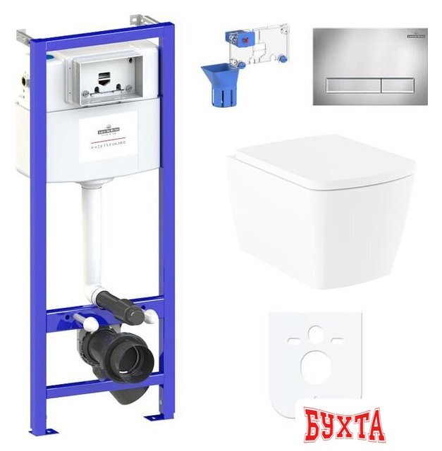 Унитаз подвесной Lavinia Boho Relfix Aveo Rimless 7 в 1 87040122 (хром пластик)