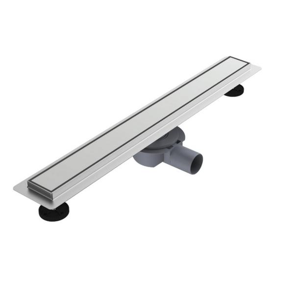 Трап лин. PR 600 мм нерж. Ø 50 мм, гориз. отв., пов. излив, комб. затв., реш. №2 из нерж. VALFEX (6)