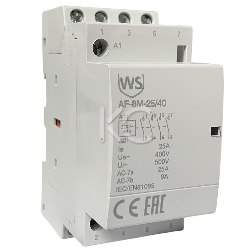 Контактор модульный AF-8M-40/11 40A 1НЗ+1НО 220В AC 50Гц 2 мод.(R) Wilderness, арт.4011-220AC2-8M