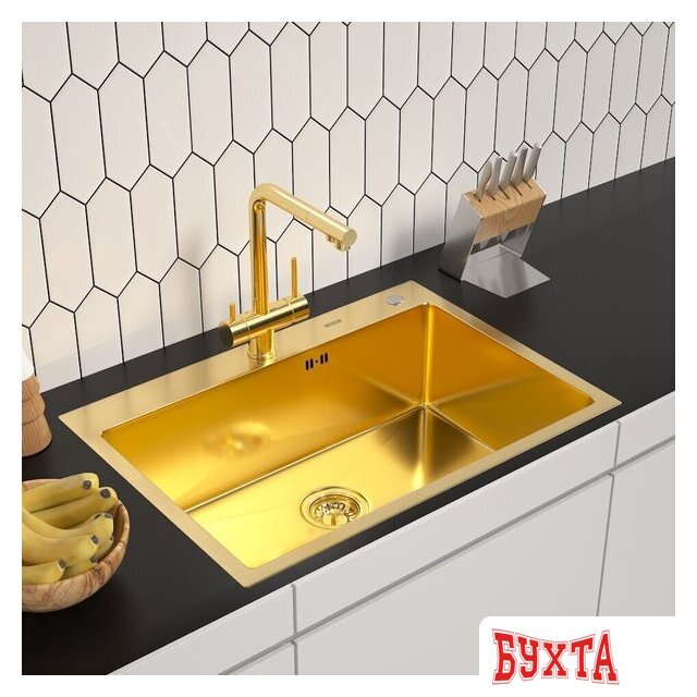 Кухонная мойка ARFEKA ECO AR 700*500 GOLD PVD NANO