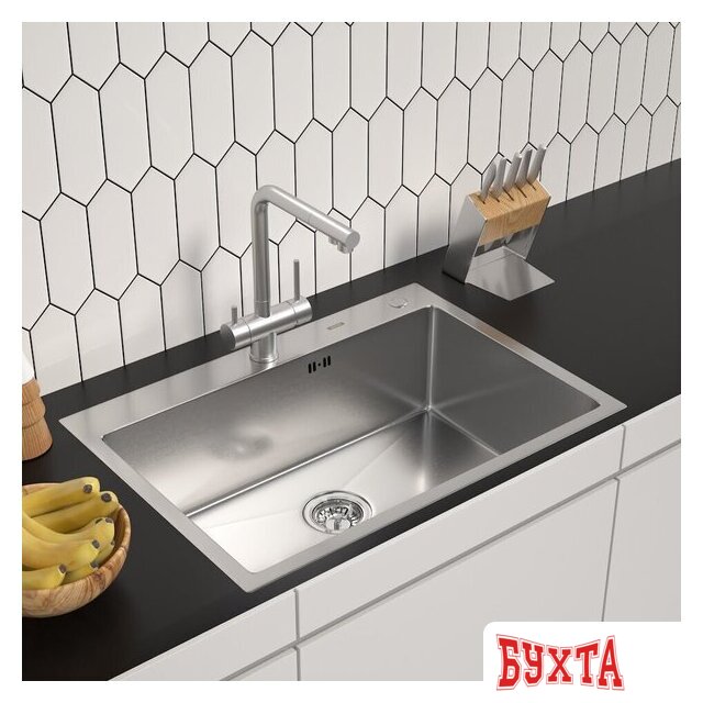 Кухонная мойка ARFEKA ECO AR 700*500 SATIN DECOR VOLCANIC ROCK