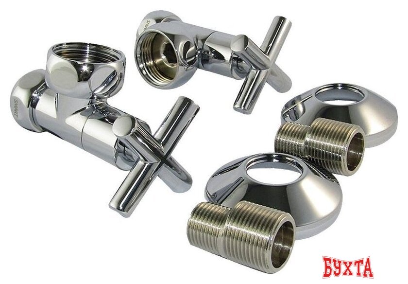 Американка Stinox Комплект с крестообразным вентилем 3/4"x1/2" 971 (хром)