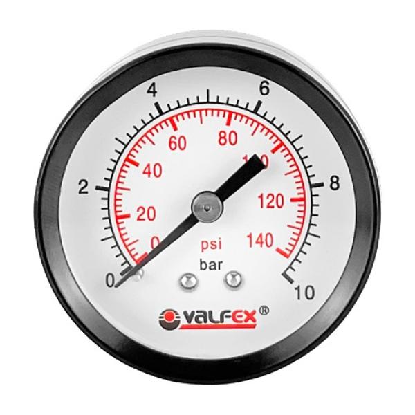 Манометр аксиальный (задн.подкл.), 50 мм, 1/4", 10 бар VALFEX (100)