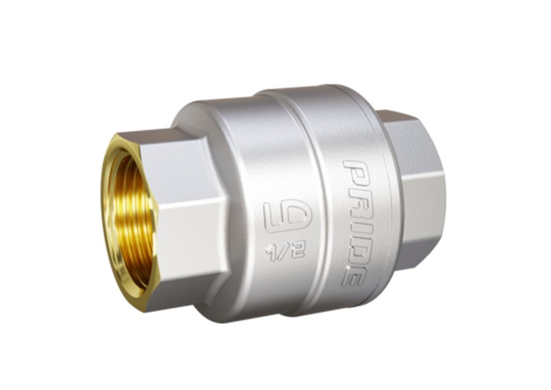 Клапан обратный 1/2" вн.-вн. пружинный латунный шток, LD, арт.LD.58.100.15