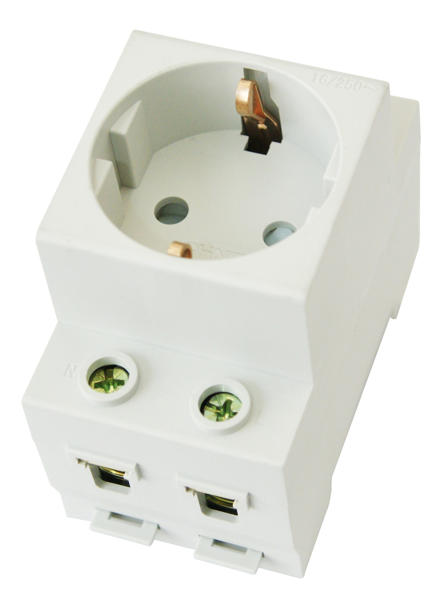 Розетка на Дин-рейку РАр10-3-ОПс с заземляющим контактом на DIN-рейку (IEK), арт.MRD10-16