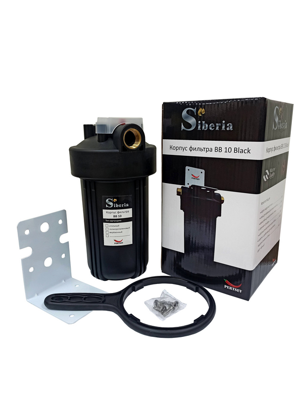 Корпус магистрального фильтра Siberia 10BB Black 1", РОССИЯ, Ш/К:1603003070064