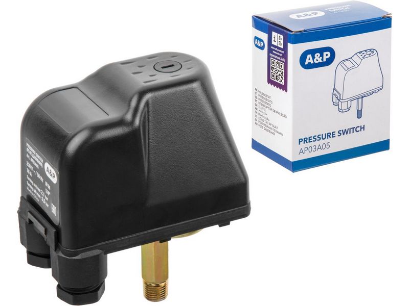 Реле давления для насоса 1/4" нар. A&P, арт.AP03A05