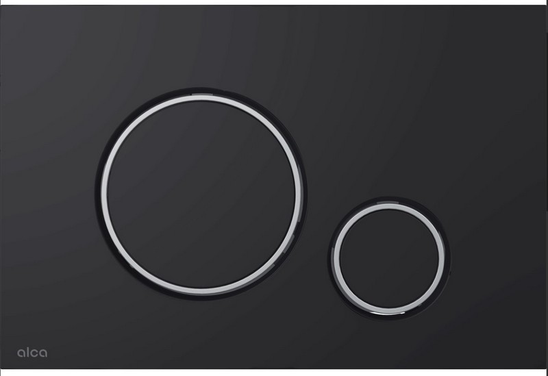 Кнопка для инсталляции (черный-мат/хром-глянец), Alcaplast, арт.M778 (Чехия)