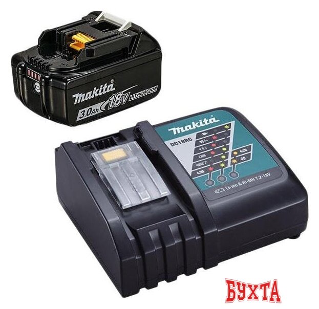 Аккумулятор с зарядным устройством Makita BL1830B + DC18RC (18В/3.0 Ah + 7.2-18В)