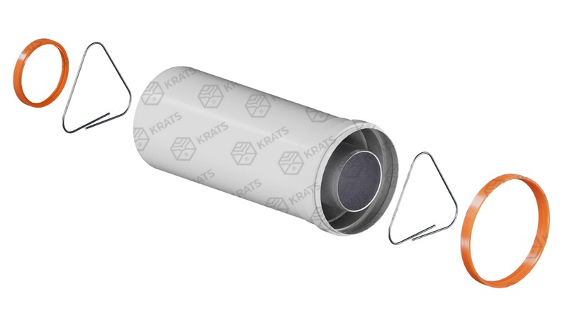 Артикул: Y-025M, Удлинитель дымохода коакс. РАСТРУБ 60/100 L 250 /Россия/