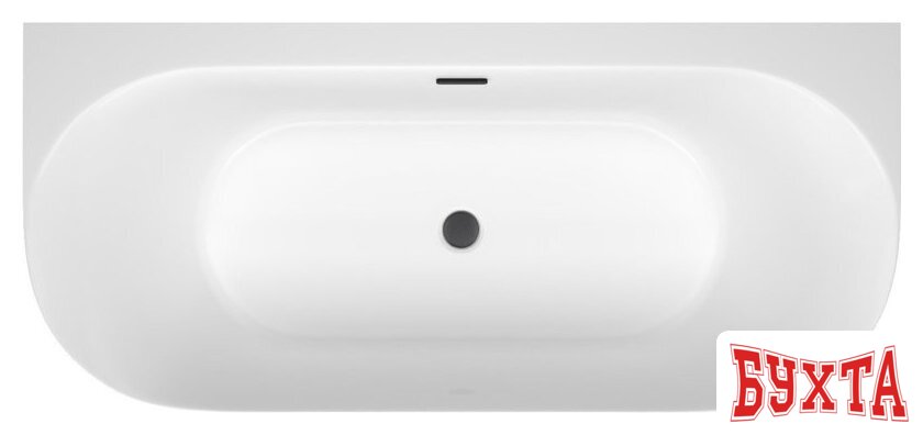 Ванна Wellsee Collaro 180x80 28910203R (пристенная ванна белый глянец, экран, ножки, сифон-автомат матовый черный) 4