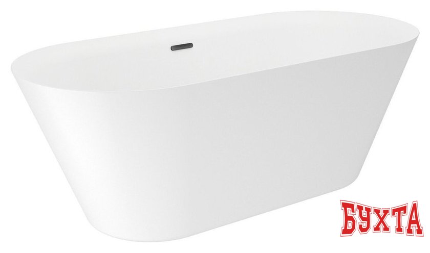 Ванна Wellsee Cute Twin R 168x75 23840103R (отдельностоящая ванна белый глянец, экран, ножки, сифон-автомат матовый черный) 2