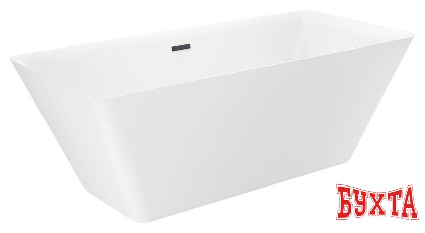 Ванна Wellsee Cute Twin S 168x75 23830103R (отдельностоящая ванна белый глянец, экран, ножки, сифон-автомат матовый черный) 2