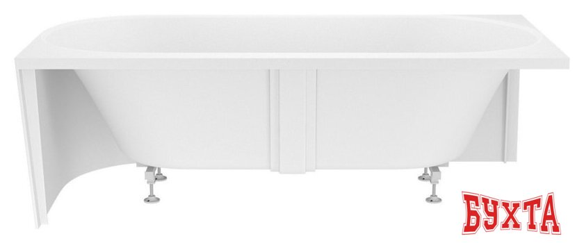 Ванна Wellsee Collaro 180x80 28910402R (пристенная ванна (левая) белый глянец, экран, ножки, сифон-автомат глянцевый белый) 3