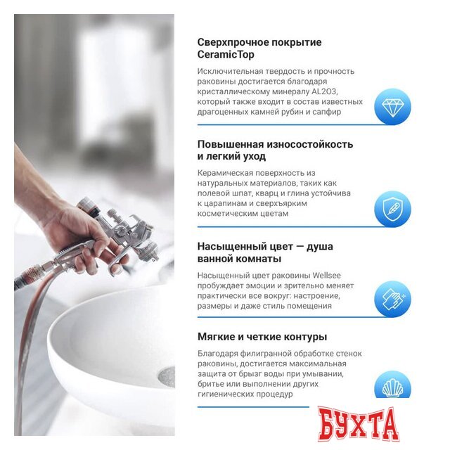 Умывальник Wellsee Pure BY Wellsee 150702001, 2 в 1 5