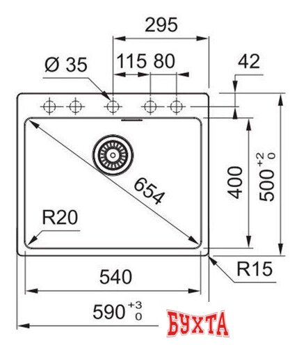 Кухонная мойка Franke MRG 610-54 FTL 114.0696.194 (черный матовый) 2