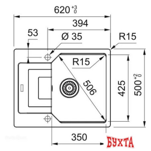 Кухонная мойка Franke Urban UBG 611-62 (черный матовый) 2