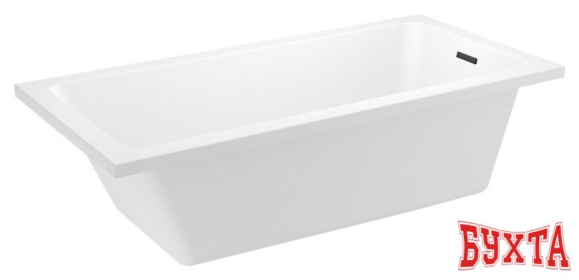 Ванна Wellsee FreeDom 2.0 165x80 23300203R (встраиваемая ванна белый глянец, сифон-автомат матовый черный) 2