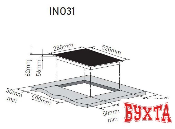 Варочная панель ZorG INO31 black 2