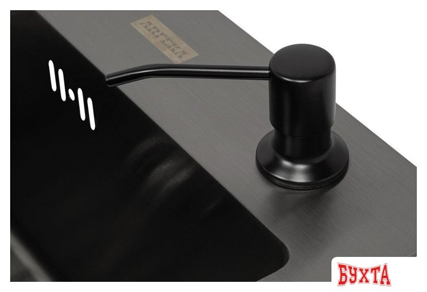 Кухонная мойка ARFEKA Eco AR мойка 450*500, коландер, дозатор Black 5