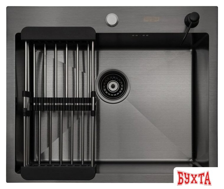 Кухонная мойка ARFEKA ECO AR мойка 600*500, коландер, дозатор BLACK 3