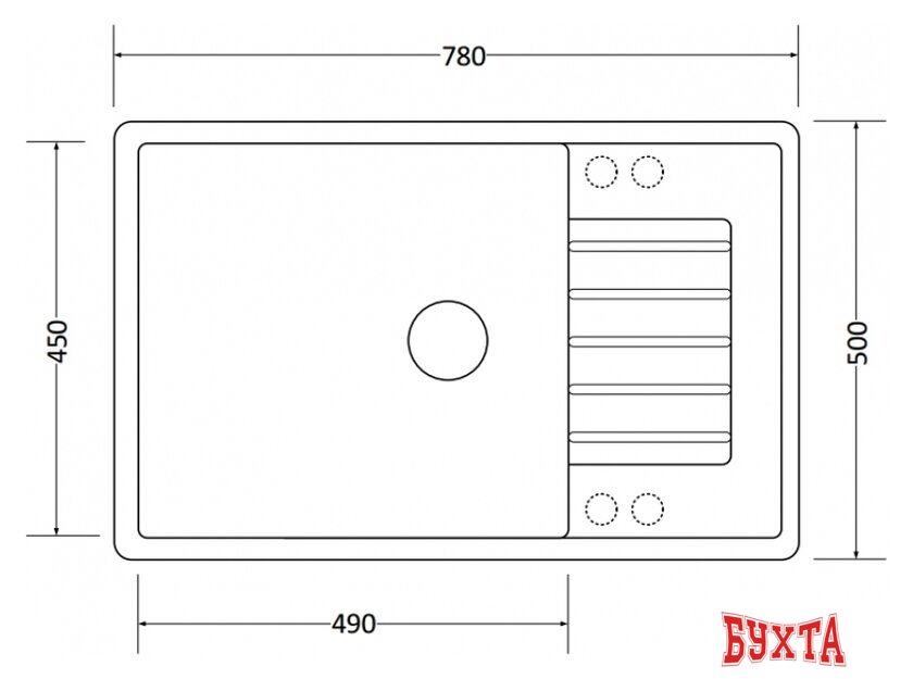 Кухонная мойка ZorG Dello 78 (белый камень) 2